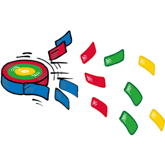 4 Confetti Frisbee 2 x 6,5 cm