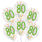 6 Latex Balloons Droplets 80 Confetti Birthday 1C Confetti Filled Paper 27.5 cm / 11"