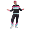 Adult Costume 80s Shell Suit Black Size XL