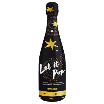 Confetti Bottle Gold Star Foil 32cm Confetti Bottle Gold Star Foil 32cm