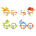 8 Dino Jungle Paper Glasses