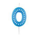 Numeral Candle 0 Dots & Stripes Height 6.5 cm