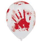 6 Latex Balloons Bloody Hand 25.4 cm / 10"