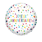 Standard EU Confetti Birthday Joyeux Anniversaire Foil Balloon S40 Packaged 43 cm