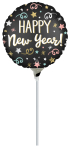 9" Confetti Satin New Year Foil Balloon A15 Bulk 23 cm
