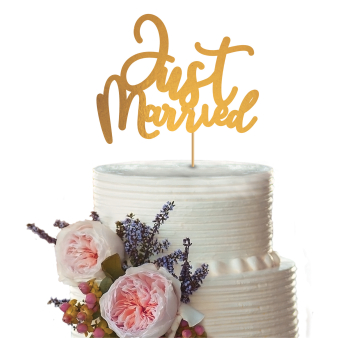 Cake Topper "Just Married" Wedding Paper Cake Topper "Just Married" Wedding Paper