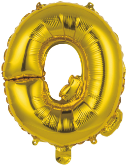 Mini Letter Q Gold Foil Balloon N16 Packaged 35 cm x 29 cm