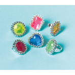 18 Jewel Rings Plastic 2.3 x 1.7 cm