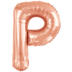 Large Letter P Rose Gold Foil Balloon N34 Packaged 87 cm x 60 cm