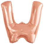 Large Letter W Rose Gold Foil Balloon N34 Packaged 83 cm x 79 cm