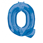 SuperShape Letter Q Blue Foil Balloon L34 Packaged 60cm x 81cm