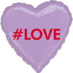 Standard #Love Candy Heart Foil Balloon S40 Packaged 43 cm