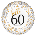 Standard - Hello 60 - GER Foil Balloon RP40 Packaged 45 cm