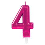 Number Candle 4 Starlight Birthday Pink Height 9.3 cm