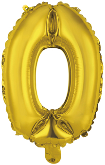 Mini Number 0 Gold Foil Balloon N16 Packaged 34 cm x 23 cm Mini Number 0 Gold Foil Balloon N16 Packaged 34 cm x 23 cm