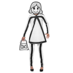 Adult Costume Stick Figure Female Size M/L