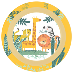 4 Plates Get Wild Plastic Reusable 21,2 cm