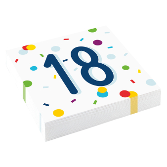 20 Napkins Confetti Birthday 18 33 x 33 cm 20 Napkins Confetti Birthday 18 33 x 33 cm