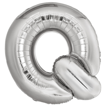 Large Letter Q Silver Foil Balloon N34 Packaged 79 cm x 72 c