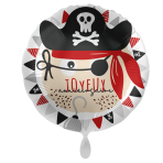 Standard Joyeux Anniversaire Pirates Foil Balloon round C40 packaged 43cm