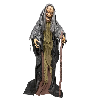 Animatronic Standing Witch with Cane 43 cm x 40 cm x 1.6 m Animatronic Standing Witch with Cane 43 cm x 40 cm x 1.6 m