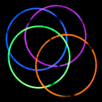 4 Glow Necklaces Assorted Plastic 56 cm