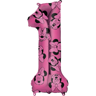 Mid Size Number Minnie Mouse Forever Number 1  Foil Balloon L27 Packaged 27 cm x 66 cm