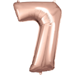 Large Number 7 Rose Gold Foil Balloon N34 Packaged 84 cm x 57 cm