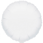 Standard "Metallic White" Foil Balloon Round, S15, packed, 43cm