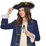 Costume Accessory Pirate Hat Lace & Gold Trim One Size