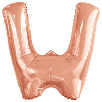 Large Letter W Rose Gold Foil Balloon N34 Packaged 83 cm x 79 cm