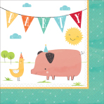 16 Napkins Barnyard Birthday 33 x 33 cm