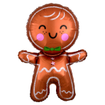 SuperShape Happy Gingerbread Man Foil Balloon P30 Packaged 55 cm x 78 cm