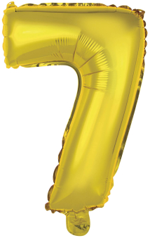 Mini Number 7 Gold Foil Balloon N16 Packaged 35 cm x 24 cm Mini Number 7 Gold Foil Balloon N16 Packaged 35 cm x 24 cm