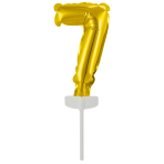Micro Size Number 7 Gold Foil Balloon N6 Packaged 11 cm x 7 cm