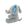 2-in-1 plush toy balloon weight elephant with blue ears, with hook, 11cm, 90g