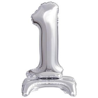 Mini Number 1 Silver Foil Balloon N16 Packaged 39 cm x 22 cm Mini Number 1 Silver Foil Balloon N16 Packaged 39 cm x 22 cm