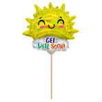 Mini Shape  Get Well Happy Sun Foil Balloon A30 Airfilled