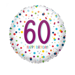 Standard EU Confetti Bday 60 Foil Balloon S40 Packaged 43 cm