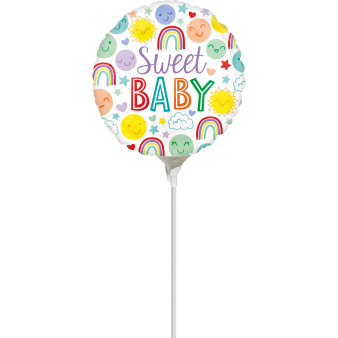 4" Mini Sweet Baby Icons Foil Balloon A10 Airfilled 4"/10 cm 4" Mini Sweet Baby Icons Foil Balloon A10 Airfilled 4"/10 cm