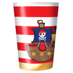 4 Cups Pirates Map Plastic Reusable 430 ml