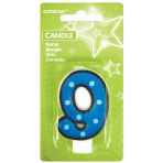 Numeral Candle 9 Dots & Black Border Height 7.6 cm