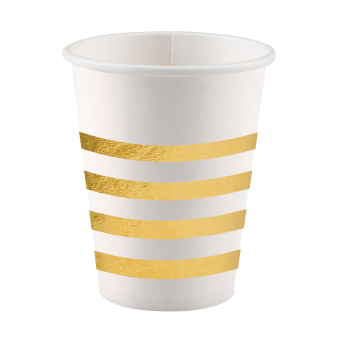 8 Cups Golden Wishes Paper 250 ml Metallic