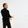 Confetti Cannon Blue Round Paper 40 cm