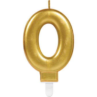 Number Candle 0 Sparkling Celebrations Gold Height 9.3 cm Number Candle 0 Sparkling Celebrations Gold Height 9.3 cm