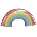 Large Shape Iridescent Pastel Rainbow Foil Balloon H50 Packaged