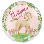 Standard - Horse Birthday Girl - ENG Foil Balloon RP40 Packaged 45 cm