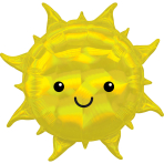 SuperShape Holographic Iridescent Sun Foil Balloon P40 Packaged 68 cm x 68 cm