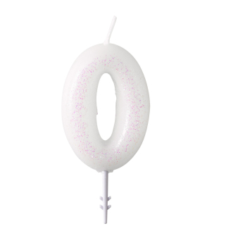 Numeral Candle 0 Glitter Height 6.5 cm Numeral Candle 0 Glitter Height 6.5 cm