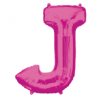 SuperShape Letter J Pink Foil Balloon L34 Packaged 58cm x 83cm